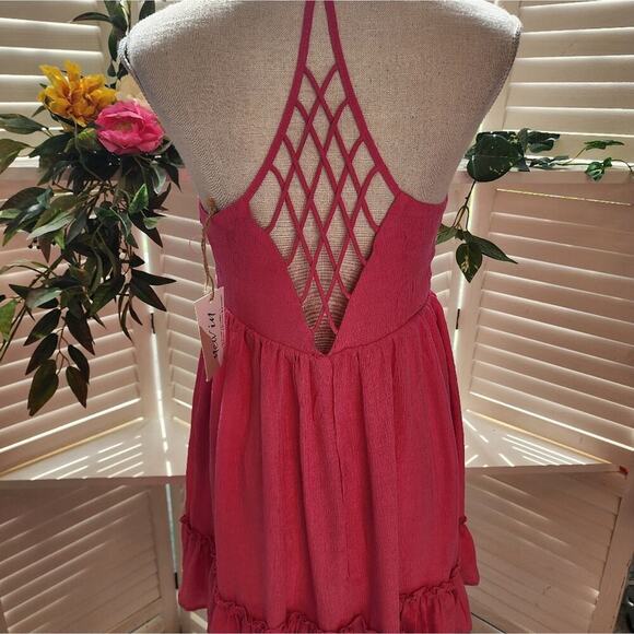 NEW IN PINK CRISS CROSS BACK NEW DRESS SIZE MED - Picture 6 of 9